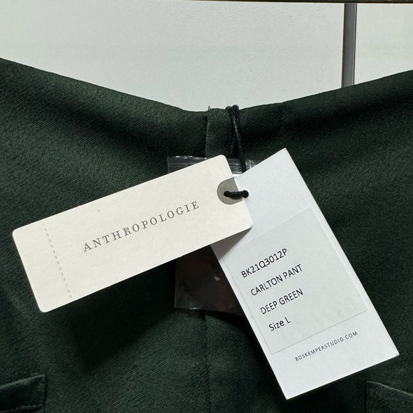 NWT BOSKEMPER green Carlton high waisted front pockets wide leg belt pants - Picture 11 of 15